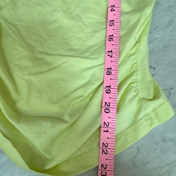 Zella Adjustable Ruched Pima Cotton T-Shirt size M in green finch - Picture 8 of 8